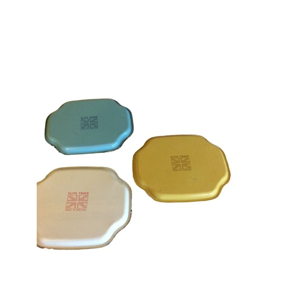 Set of 3 Vintage Metal Decorative Tin Tray Made In England By Elite